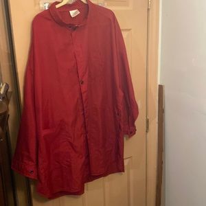 Vintage 1970s, Andres polyester, three pocket shirt red extra large